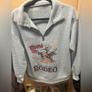 SHEIN Gray Rodeo Graphic Sweatshirt